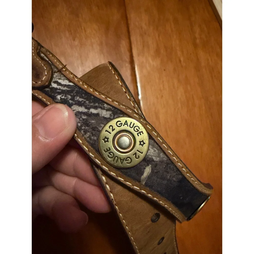 Nocona Kids Brown Leather Camo Shotgun Shell Belt 24 N44182222